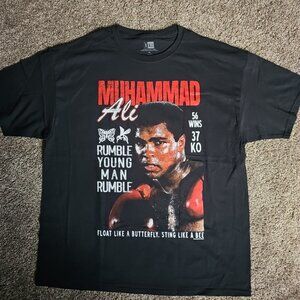 Muhammad Ali "Rumble Young Man Rumble" Black Size XL Short Sleeve Boxing Shirt